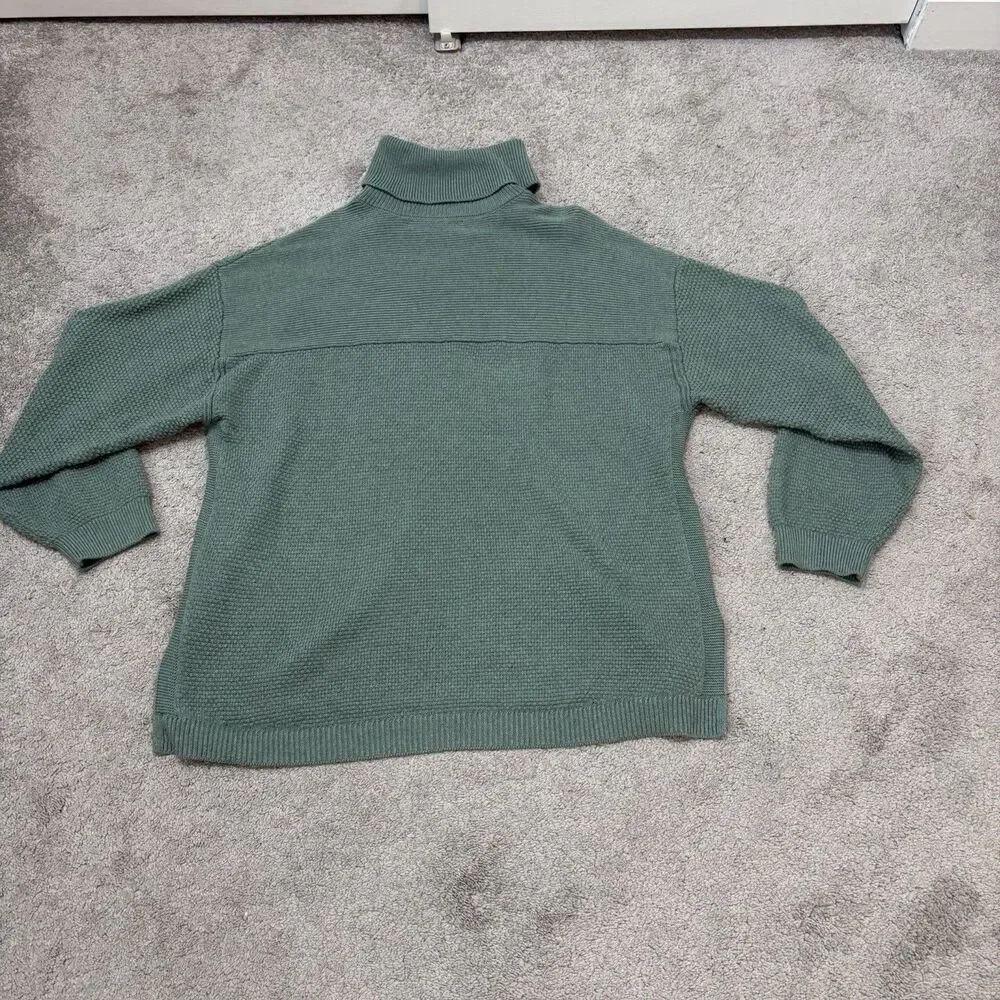 Free People Beach Green Hailee Oversized Turtleneck Sweater Size M